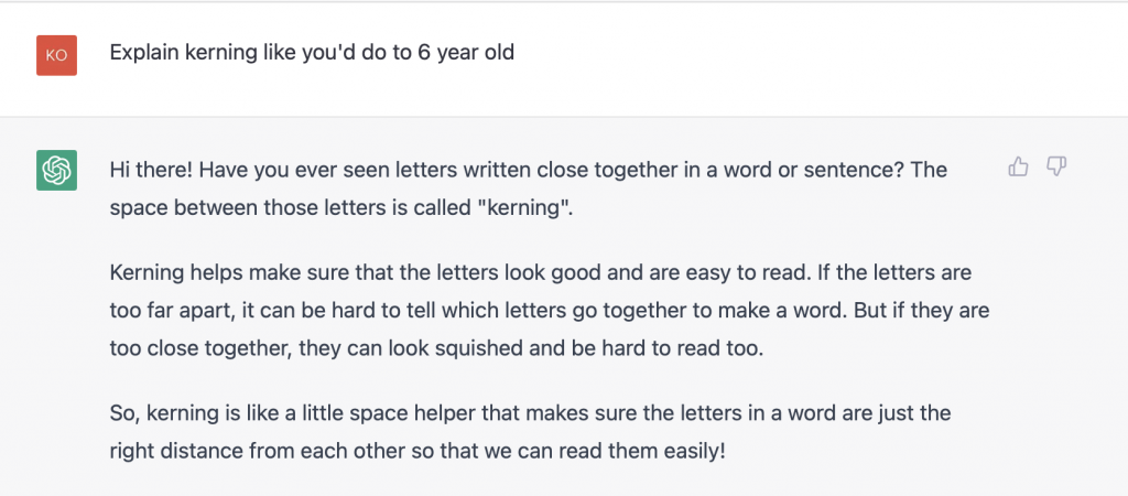 A screenshot of a design term explanation from ChatGPT