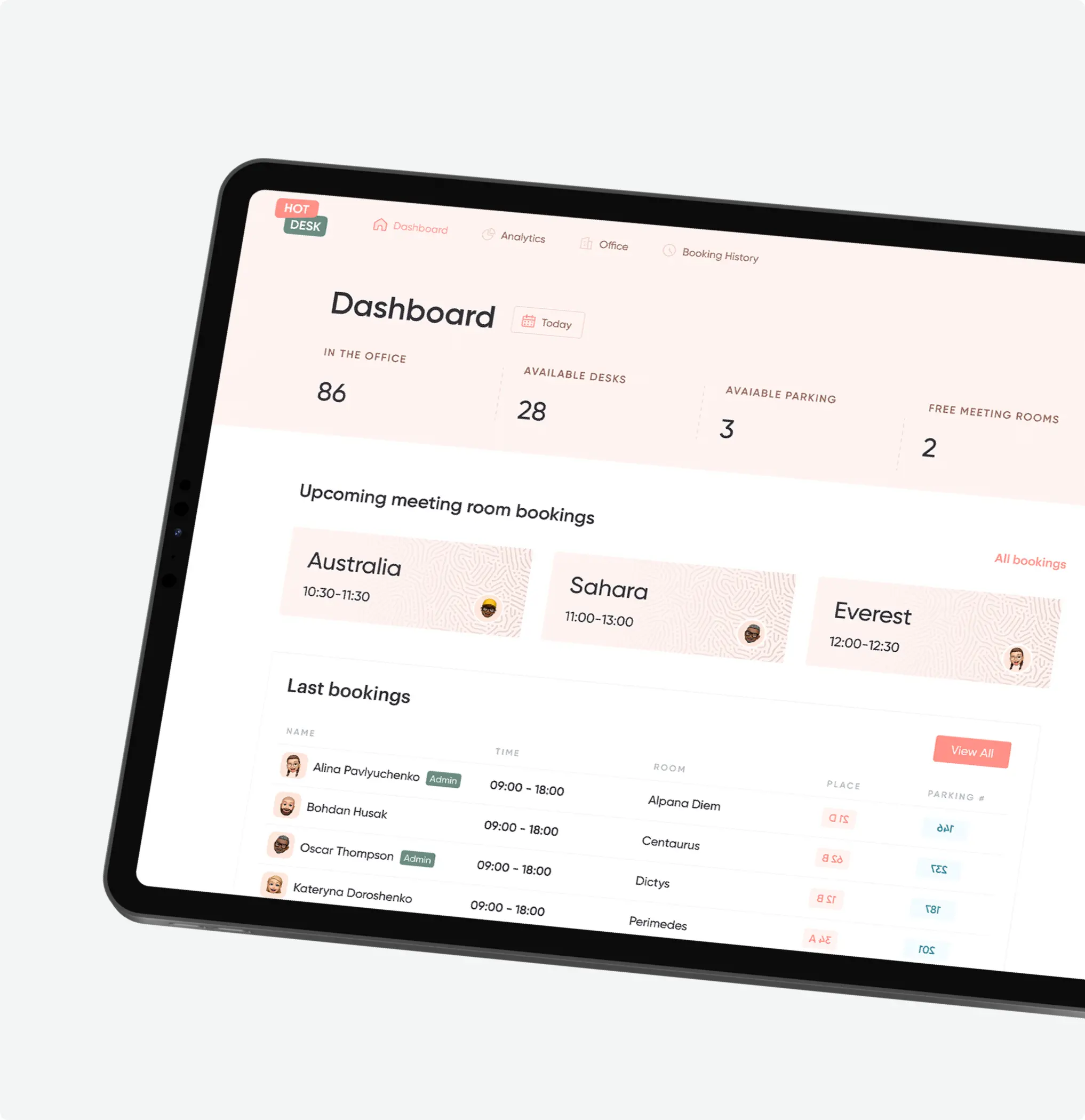 Hot-desk booking app